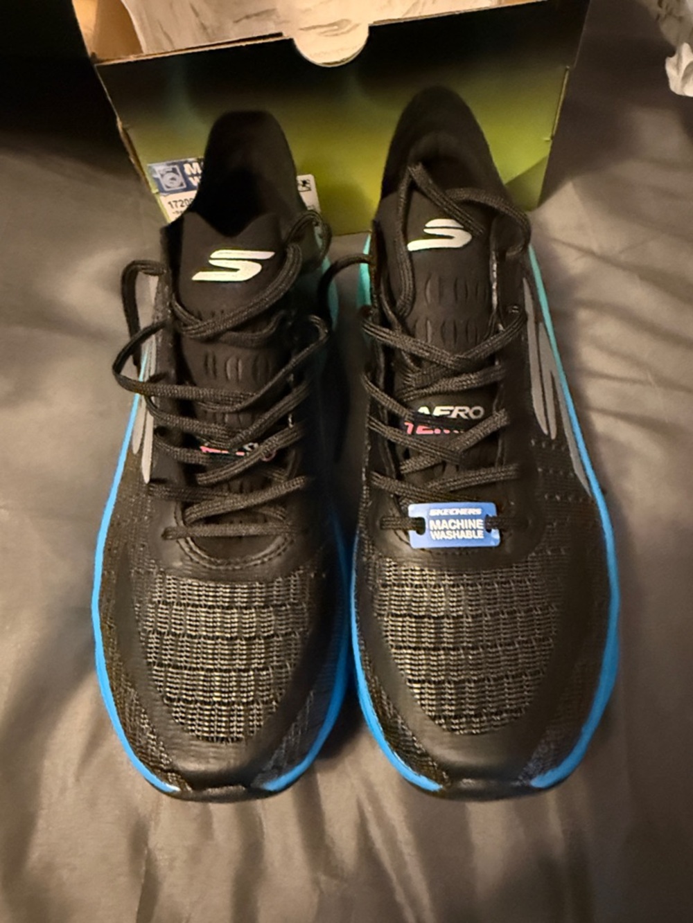 Skechers Woman’s SKX Aero Tempo Black Sneakers with Blue & Red Accents - Picture 6 of 8